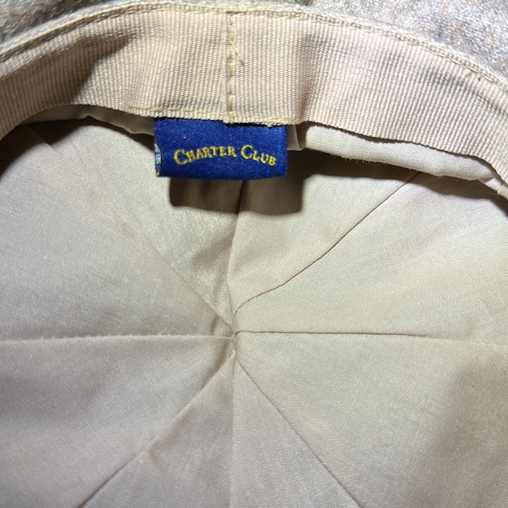 Nwot. Woman’s Wool Carter Club Hat, In Beige. One Size. View 4